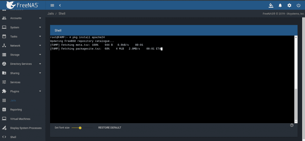 Jail set up on FreeNAS